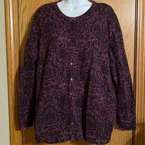Croft & barrow size 2X black and purple cardigan